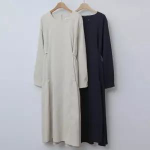 빅사이즈원피스 X039L601 허리매듭옆셔링원피스 WB (45273112A)