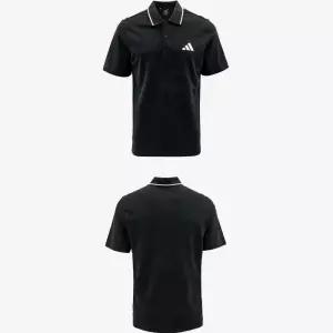 아디다스 블랙 카라 반팔 깔끔한 기본핏 기능성셔츠 편한작업복 단체티 데일리 가벼운착용감 스포티한