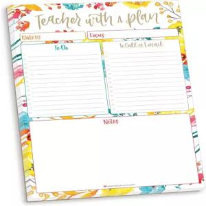 블룸 일일 플래너 교사 할 일 목록 기획 패드 - 감사 선물 및 주간 주최자 교실 또는 홈스쿨을 위한 80매