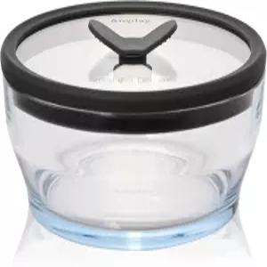 유리 뚜껑이 있는 애니데이 4컵 식품 보관 둥근 얕은 접시 플라스틱 프리 식사 준비 및 전자레인지