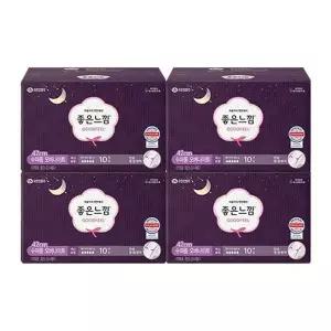 좋은느낌 수퍼롱 오버나이트 맥시슬림 42cm 8입x4개 중대형생리대 생리대기획 날개형생리대