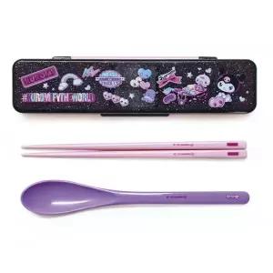 스케이터 도시락수저세트 쿠로미 원더 저니 소음방지 콤비세트 18cm