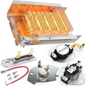 [업그레이드] 월풀 켄모어 메이태그 아마나 로퍼용 279838 건조기 난방 요소, 요소 부품에는 온도 조절기 열 퓨즈가 포함되어 있으며 2406026 3403585 w10724237 교체