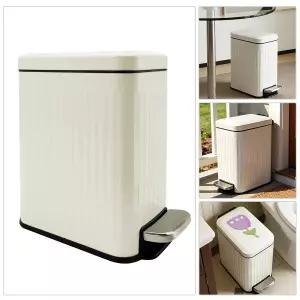 뚜껑이 있는 오르나토 작은 욕실 쓰레기통 6리터/1.6갤런 슬림 쓰레기통/스텝 페달/소프트 클로즈 침실용