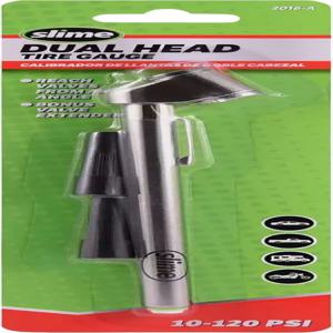 슬라임 2016-타이어 게이지 듀얼 헤드 연필 10-120 psi 밸브 익스텐션 포함