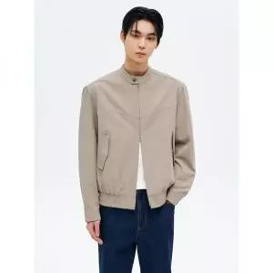 에잇세컨즈 스탠드 칼라 코튼 블루종 베이지 417931