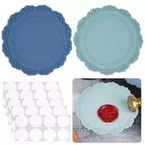 LSYGXYZ 왁스 씰 실리콘 패드 키트 - 감사 카드 청첩장 포장을 위한 양면 접착 점 40개가 포함된 2개