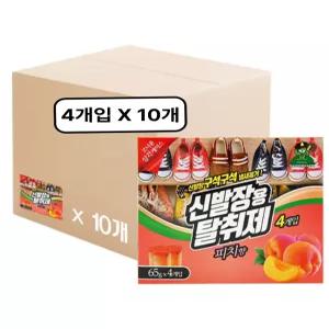산도깨비 신발장용 탈취제 냄새제거 방향제 피치향 65g 4개입 x 10개
