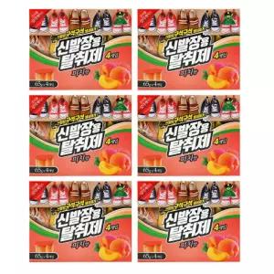 산도깨비 신발장용 탈취제 냄새제거 방향제 피치향 65g 4개입 x 6개