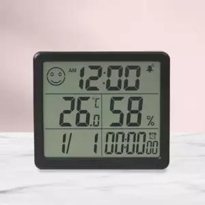 스마트 멀티 디지털시계 온습도계(블랙)출산준비물 온도측정계 측정기 습도기 온도계 디지털계 용품