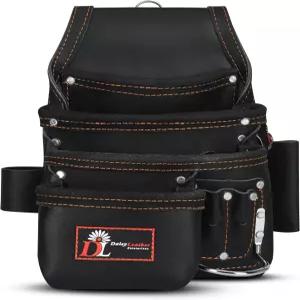 데이지 가죽 공구 가방 프로 505 프리미엄 오일 태닝 13 포켓과 스피드 스퀘어 포켓 다목적 정리함으로