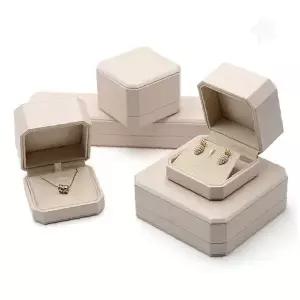 팔각형 고급 보석함 베 반지 목걸이 귀걸이 수납 선물 포장 케이스