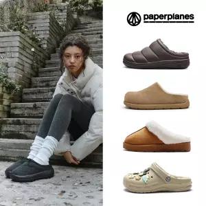 페이퍼플레인 남녀공용 겨울신발 털슬리퍼 패딩신발 방한화 털실내화 사무실슬리퍼