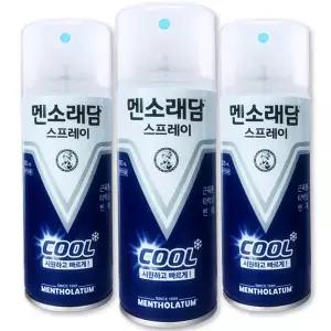 멘소래담 스프레이 에어 근육통 파스 쿨 200ml 3통