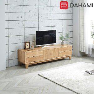 [다하미가구]카르멘 고무나무 원목 2단 TV거실장 티비선반