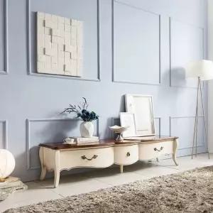 [퍼니프랑] 수입 유럽형 빈티지 엔틱가구 RG 22 로사 미색 TV 드레스 거실장