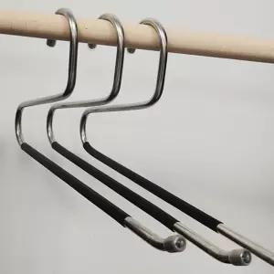 신박한정리 바지걸이 20p 논슬립 L자 실리콘 미끄럼방지 코팅 바지 옷걸이 8mm 인출식 역방향 s자