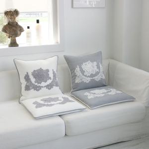 리치 레이스 인견 방석 50x50 2colors/사각 여름 시원한 소파 쇼파 카페인테리어