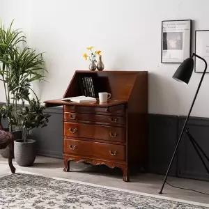 [퍼니프랑] 수입 유럽형 빈티지 엔틱가구 TR 13 엔틱 우드 컬러 피아노 책상