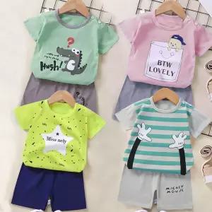 유아 여름 면 상하복 반팔티+반바지 세트 남아 실내복 유아동 여름옷 아기옷