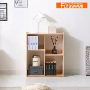 퍼스웰 알피노 고무나무원목 지그재그 2단책장 SI_194