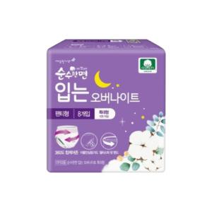 깨끗한나라 순수한면 입는오버나이트 특대형 생리대 8P