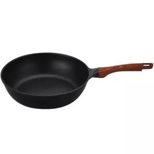 키친플라워 쿠킨 IH 인덕션 블랙우드펄 궁중팬 웍팬 28cm NY-3694