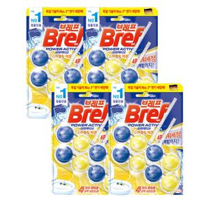 브레프 파워액티브 파워볼 변기세정제 스파클링 레몬 50g x2입 x4개