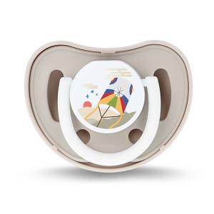 쁘띠누베 실리콘 패션 공갈 젖꼭지, 연, 1단계, 크림베이지, 1개