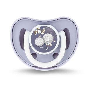 쁘띠누베 실리콘 패션 공갈 젖꼭지, 명주실, 1단계, 퍼플, 1개