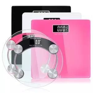 디지털 체중계 강화유리 블루라이트 정밀 원형 사각 누드체중계 QE-2003A