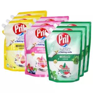 헨켈 프릴 베이킹소다 주방세제 1L 리필 x3개 퓨어레몬 와일드베리 그린허브