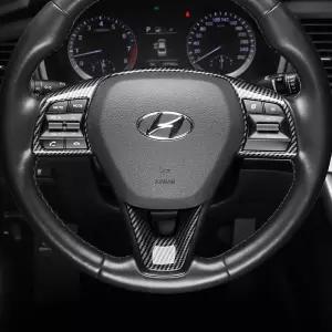 쏘나타 뉴라이즈 튜닝 핸들프레임 커버 우드 카본 몰딩