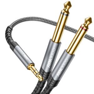 CODEWAY 3.5스테레오 to 5.5모노 Y형 변환 케이블 5M WA35255-5M 3.5ST 5.5Mono Hi-Fi음질 나일론
