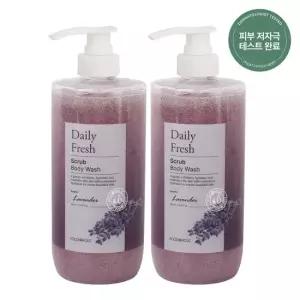 1+1 데일리 프레시 스크럽 바디워시 라벤더 800ml 촉촉한 저자극 각질케어