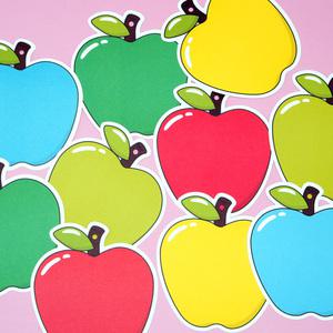 파티콘스쿨 ( 애플데이 알록달록 사과카드 / 랜덤칼라 10장 - 1set )