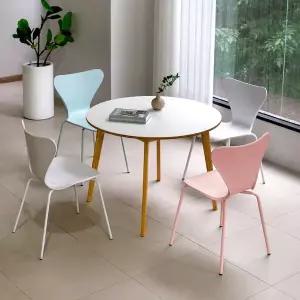 [공간미가구]밀키우드 1000 원형 비너스 4인 주방 식탁 세트 카페 인테리어