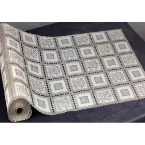 부드러운 브라운 네모꽃무늬 레이스시트 pvc장식매트/테이블/러너/식탁/식탁보/레이스/덮게/탁자/식탁용