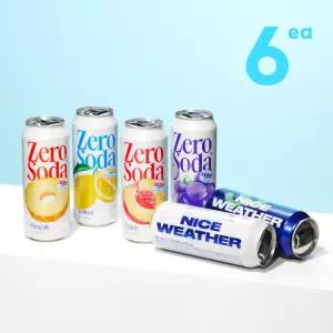 [클룹] 제로소다 6종 (포도/레몬/복숭아/파인애플/청사과/소다) 택 1 500ml 6개입