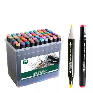 B0B PP 투명케이스 트윈마카 60색 전문가용 트윈 마카펜 드로잉 양면 촉 터치필 디자인 가방형 디자인마카
