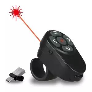 나비 충전식 핑거 반지 포인터 무선 디지털 프리젠터 레드 레이저 포인터 전자책 리모컨 NV177-RPT10