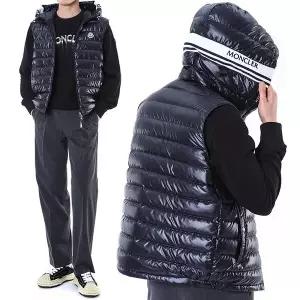 [몽클레르]몽클레어 CLAI 로고패치 배색 구스다운 후드 패딩베스트