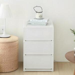 코멧 모던 서랍장, 화이트, 400mm, 3단 one option