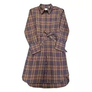 [버버리]버버리 IVERY 체크 코튼 벨티트 셔츠 원피스 80898171