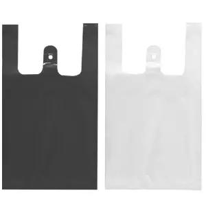 비닐 쇼핑 백 3호 38x44.5cm 200매/봉투 무지 식당 업소용 야채 손잡이 주방 포장 검정 봉지 마트 시장