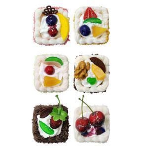 조각 케이크 모형 가짜 빵 음식 소품 소형 6구 세트