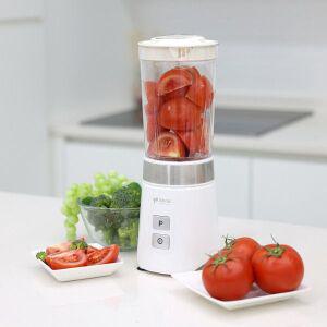 키친아트 소형 믹서기 미니 블렌더 1L 티타늄칼날 후드 믹서 화이트 KM-1051