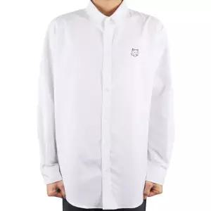 메종키츠네 남성 컨투어 폭스헤드 셔츠 화이트 MM00405WC5012 P100