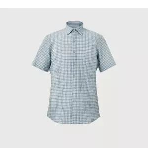 [트레몰로] HC09 미니멀 체크 반팔 남방 (주)세정 인디안 남성 25SS 여름 터콰이즈 (S33500946)