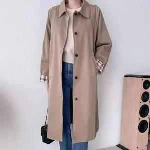 [하프클럽/셀러허브_여성트랜드패션]빅사이즈 502 모모롤업체크트렌치코트